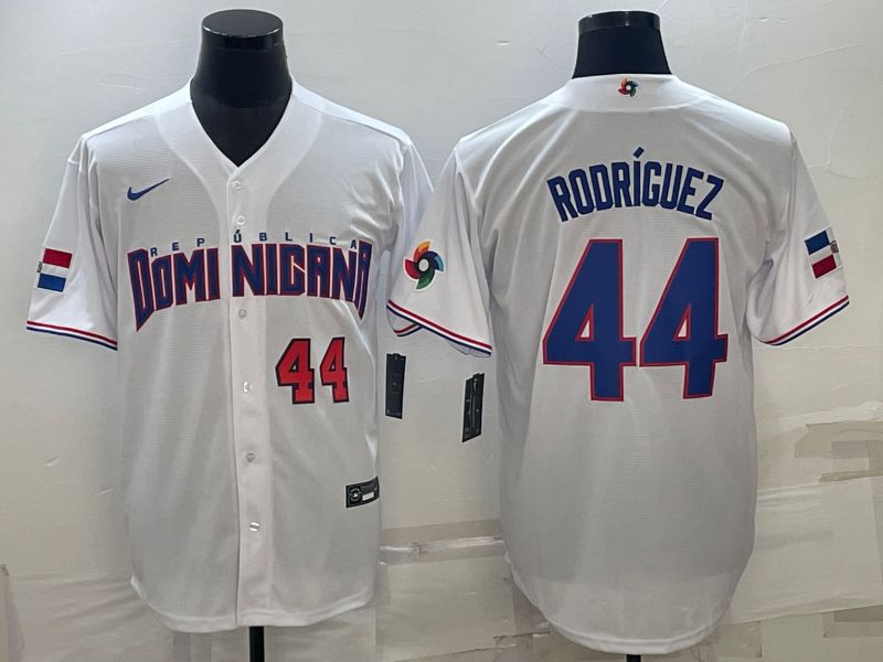 Men 2023 World Cub #44 Rodricuez White Nike MLB Jersey5